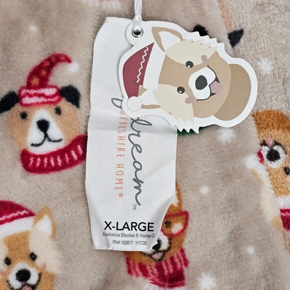 Daydream Plush Ultra Soft Women's Tan Christmas Puppy Pajama Pants Size XL NWT - Picture 5 of 11